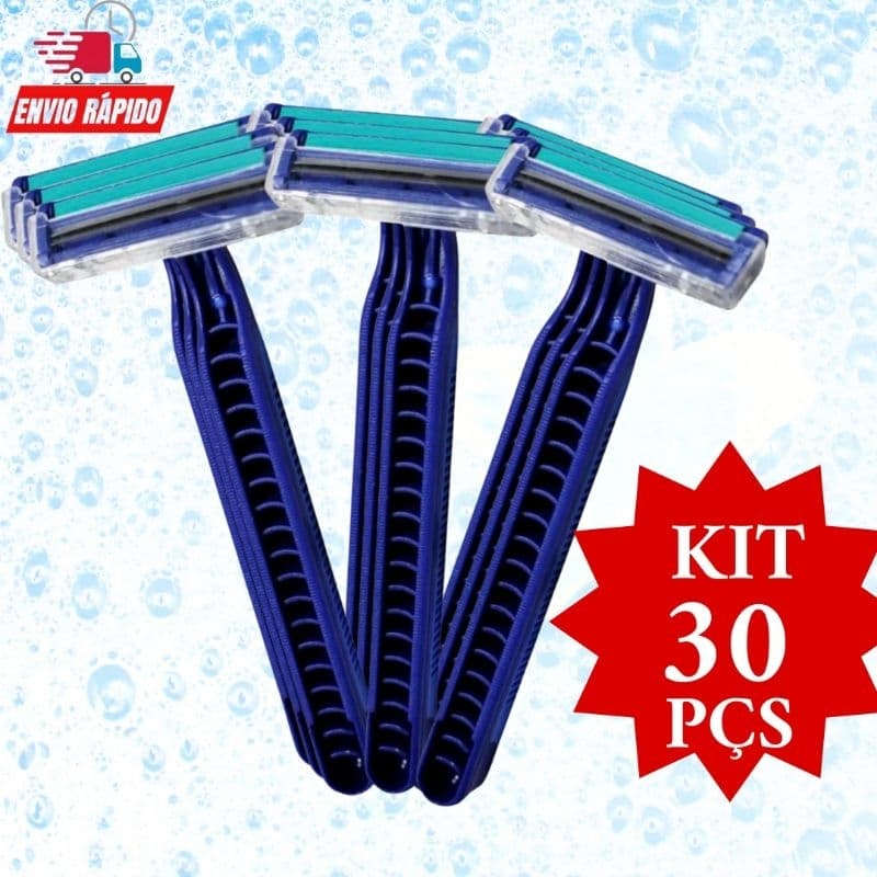 Kit Conjunto para Barbear  30 Peças Barbeador Prestobarba Descartável Com  Lâmina Dupla