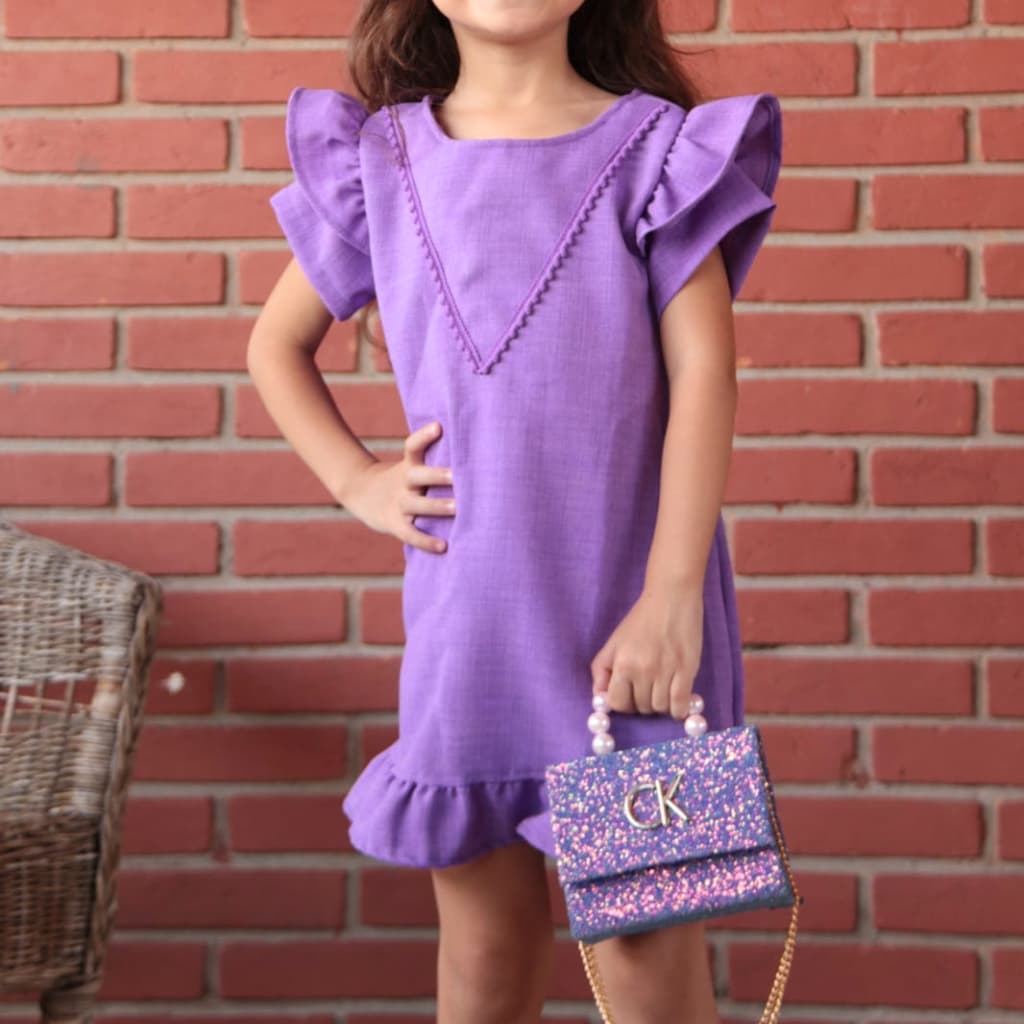 Vestido Curto Menina Infantil Bordado Conforto e Delicadeza