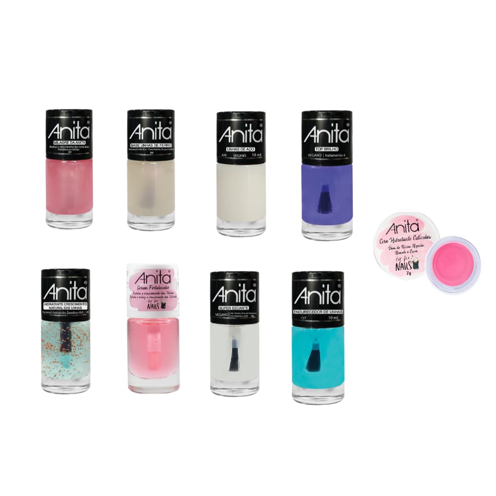 Kit Linha Tratamento Esmaltes Anita + Cera Hidratante