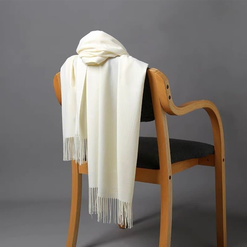 Cachecol Inverno Lenço Pashmina Xale Echarpe Feminino (FINO) branco （Cachecol-01）