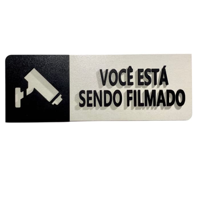 Placa Comércio MDF Você está sendo filmado 9x25