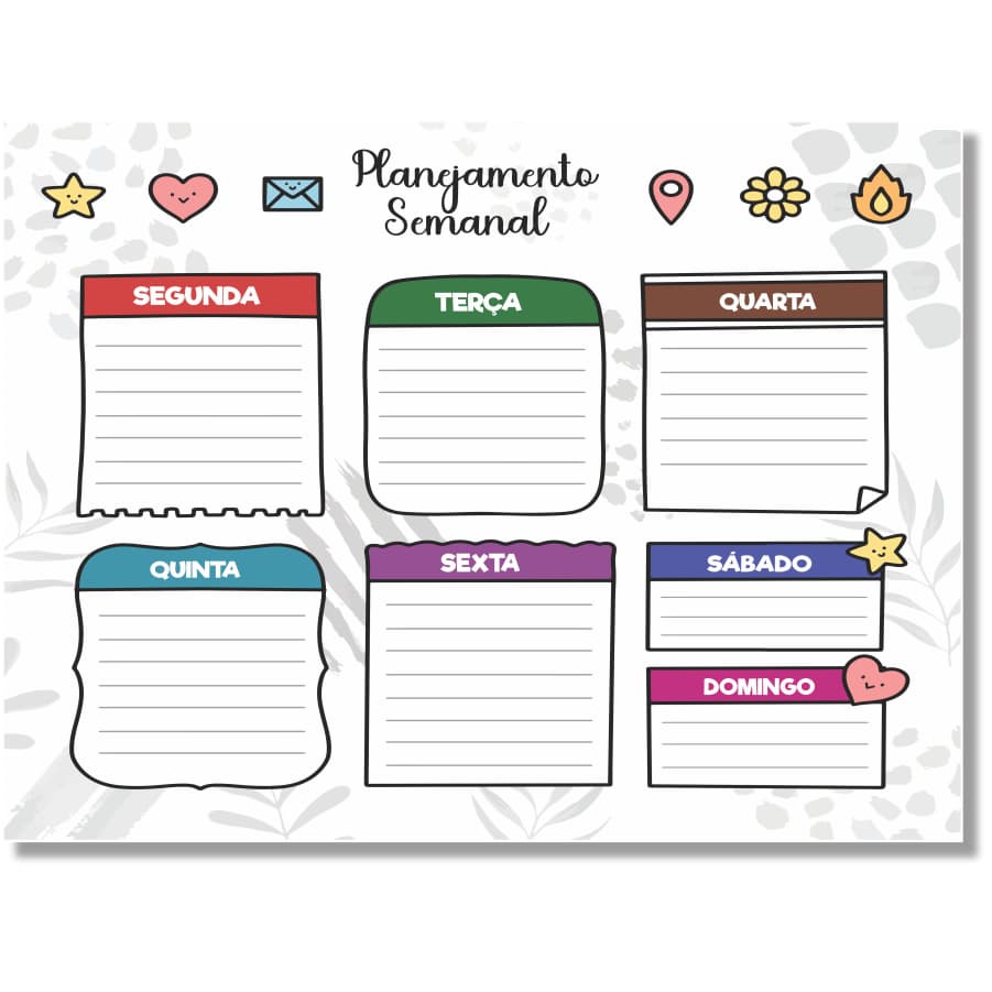 Ímã Geladeira Porta Recado Anotação Planner organização Semanal com Caneta apaga fácil recadinhos