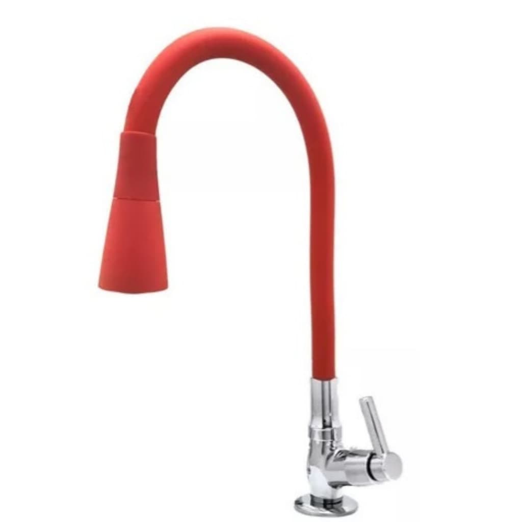 Torneira Monocomando Gourmet Mesa/bancada Cozinha Cone Vermelho 1/2 Acabamento Fosco