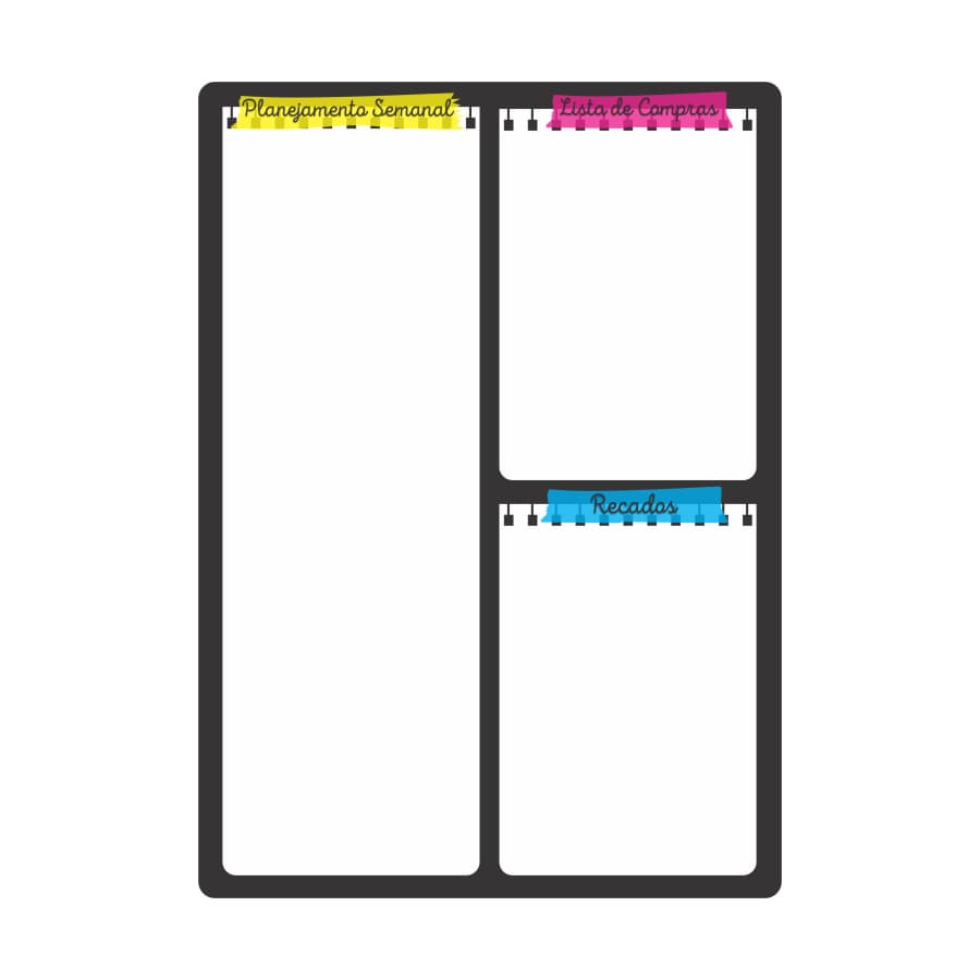 PLANNER Ímã Geladeira Porta Recado Anotação organização Semanal com Caneta apaga fácil NEW COLOR