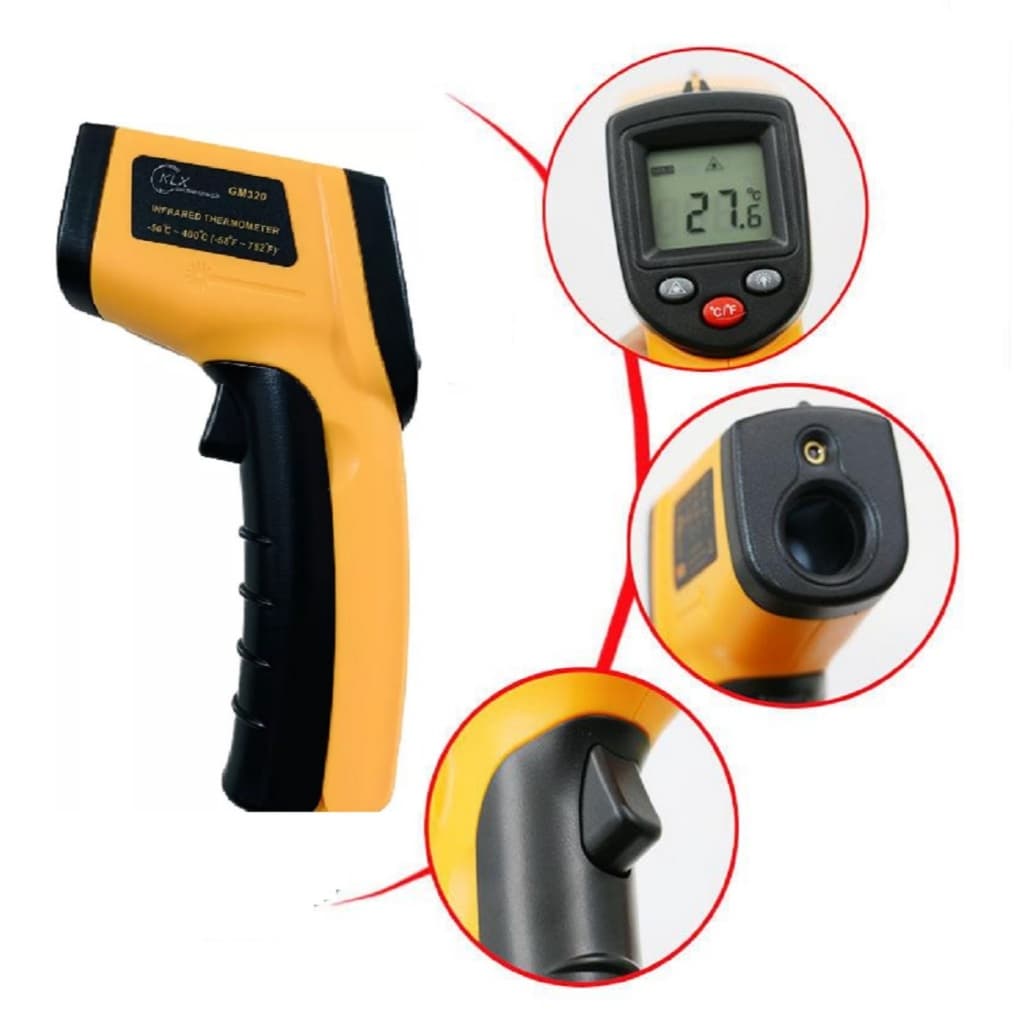 Termômetro Laser Digital Industrial Temperatura -50 A 380°c Nota Fiscal Garantia-KLX