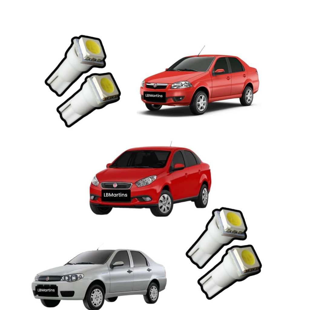 Lâmpada led T5 painel ar condicionado Fiat Siena Strada Grand Siena