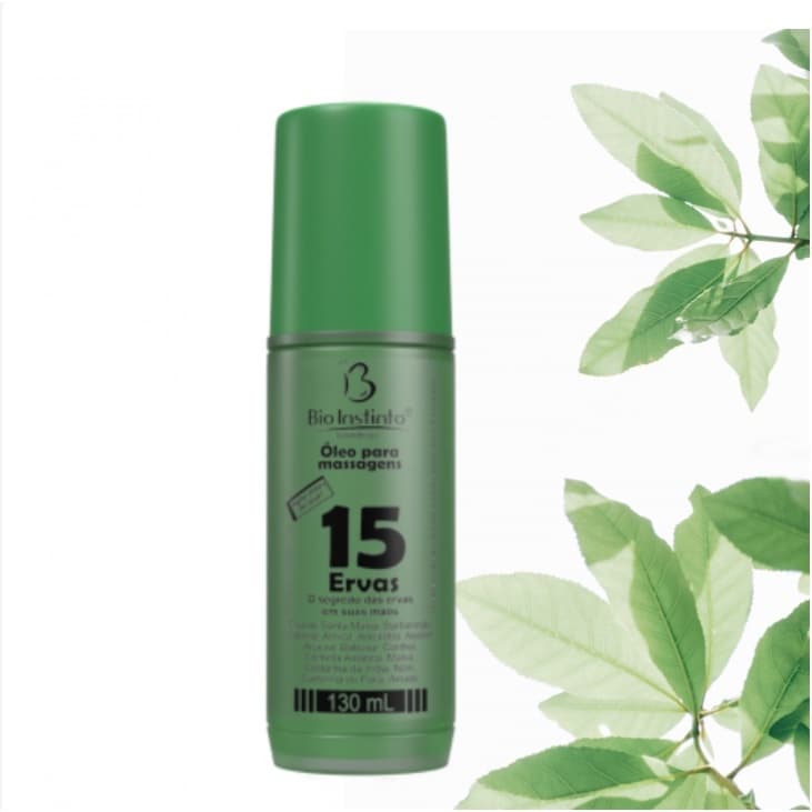 Óleo para Massagem 15 Ervas Bio Instinto 130ml Refrescante Alívio Dores Massageador