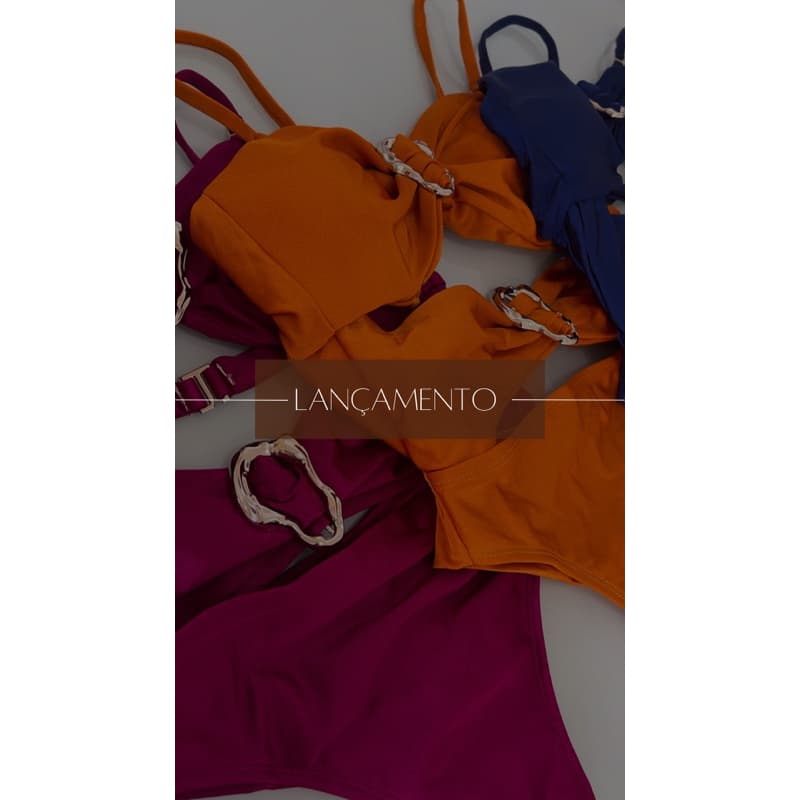 Maiô luxo fivela fio duplo tendência blogueira moda praia em fio duplo com detalhe luxo