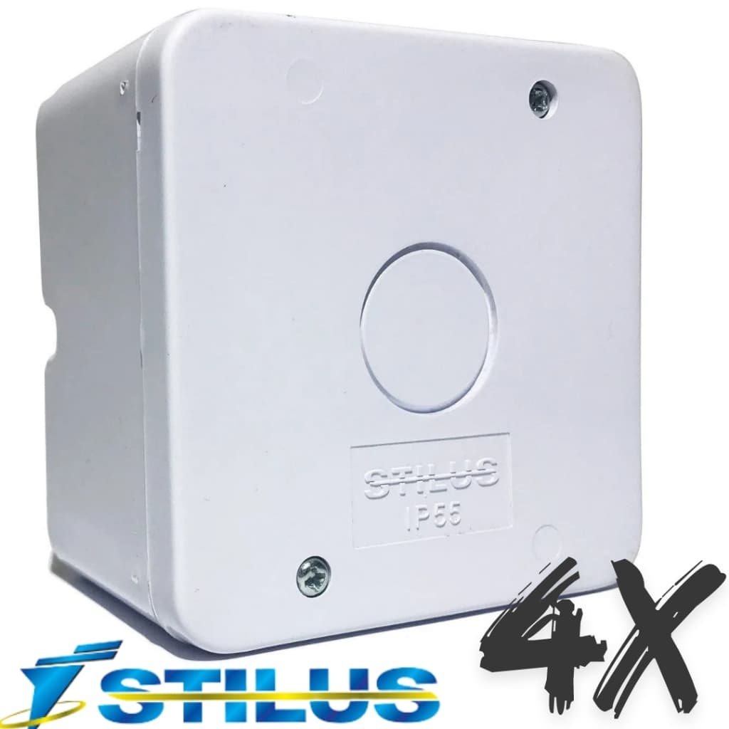4X Caixa Plastica Organizadora p/ Camera Cftv C/ Parafuso e Vedação Stilus