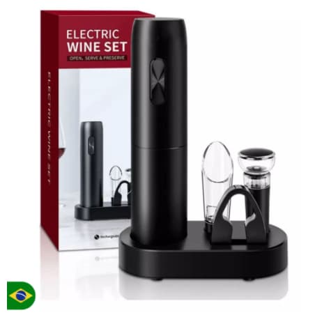 Conjunto De Abridor De Vinho Elétrico recarregavel