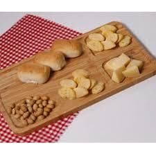Tabua Petisqueira de Madeira 4 divisorias Servir Petiscos Frios Queijo