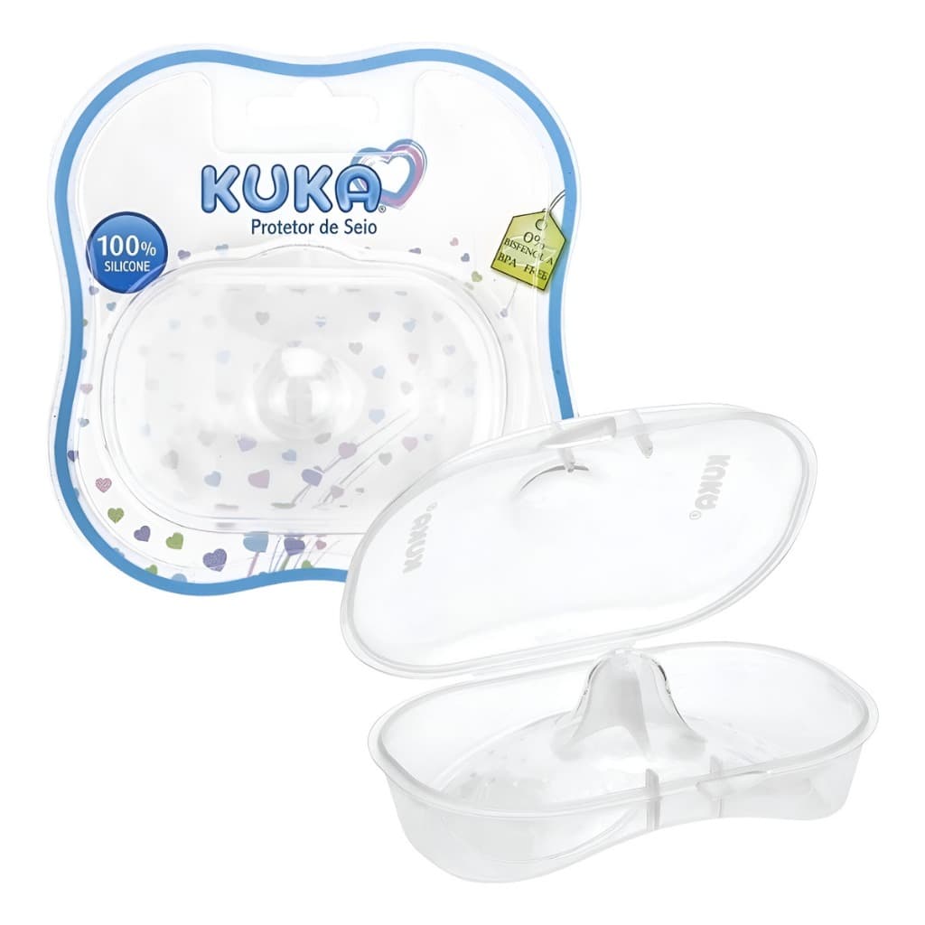 Protetor Para Seios Amamentação De Silicone Com Estojo Kuka
