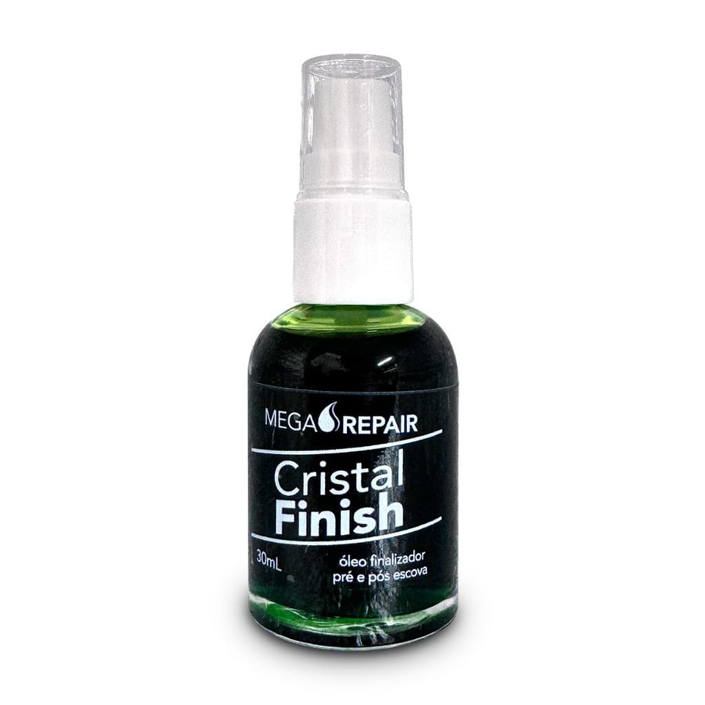 Óleo Finalizador Capilar Cristal Finish 30ml Mega Repair | Pré e Pós Escova | Brilho, Proteção Térmica e Antifrizz