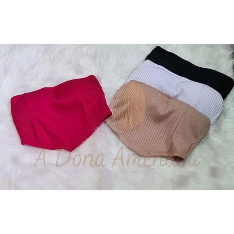 Cropped Canelado 3D Top Tomara Que Caia Com Bojo Feminino