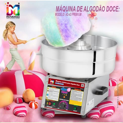 Maq. P/ Algodão Doce Prof. Inovamaq Ad-43 + Brinde