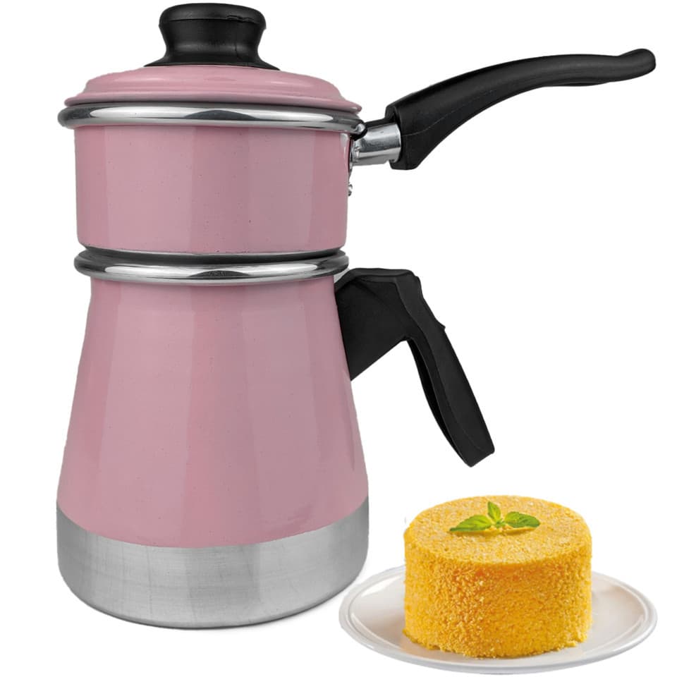 Cuscuzeira a Vapor Duplex Porção Individual Mini Cuscuszeira Dupla com Tampa Faz Cuscuz e Legumes