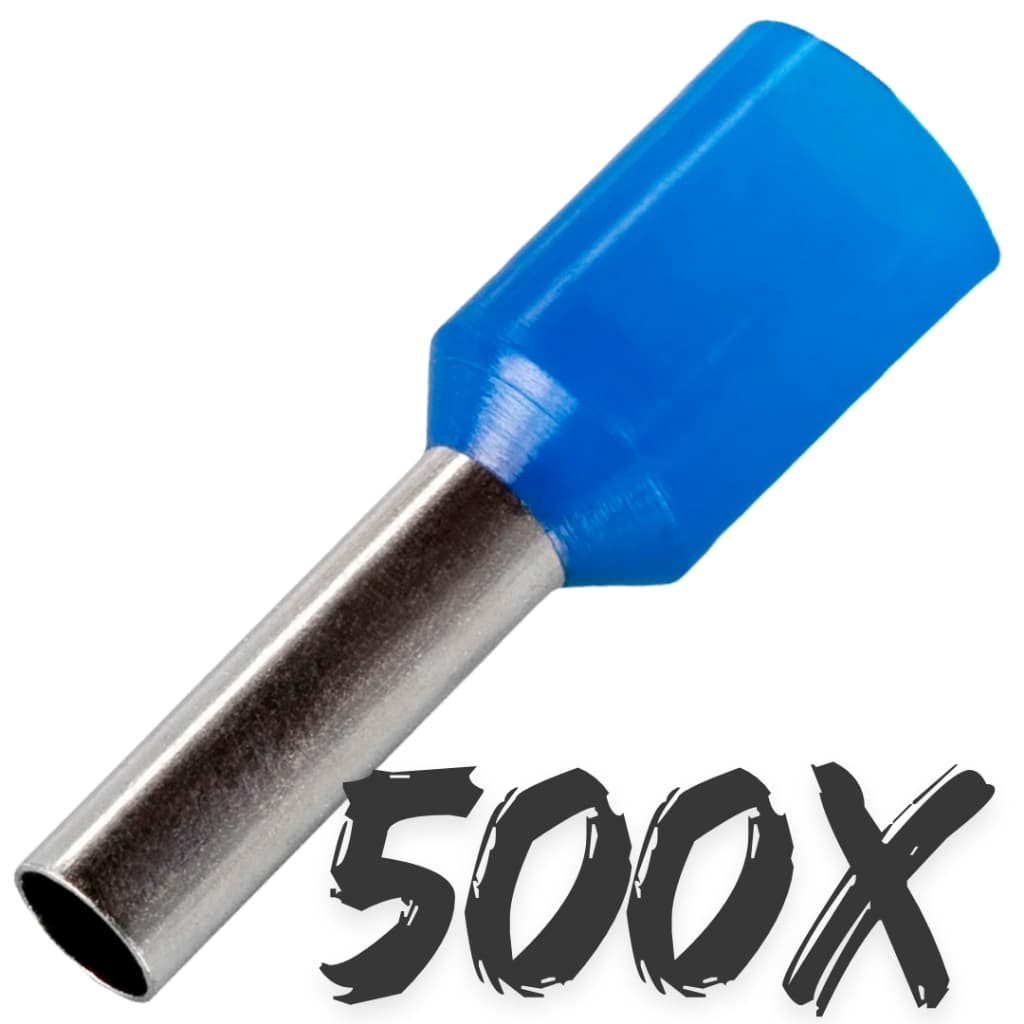 500X Terminal Tubular Ilhos 2,5mm E2508 Terminal Ilhos (500pçs)