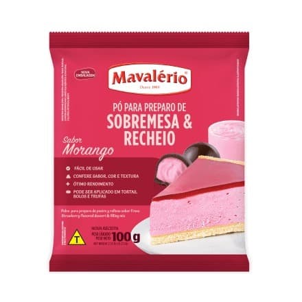 Pó Para Sobremesa 100g - Mavalerio Morango
