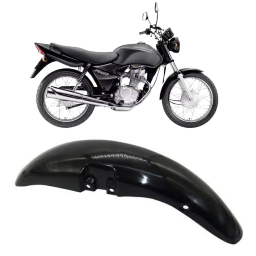 Paralama Dianteiro Preto Injetado Honda CG Fan 125 2000 até 2013 Inquebravel Maleavel