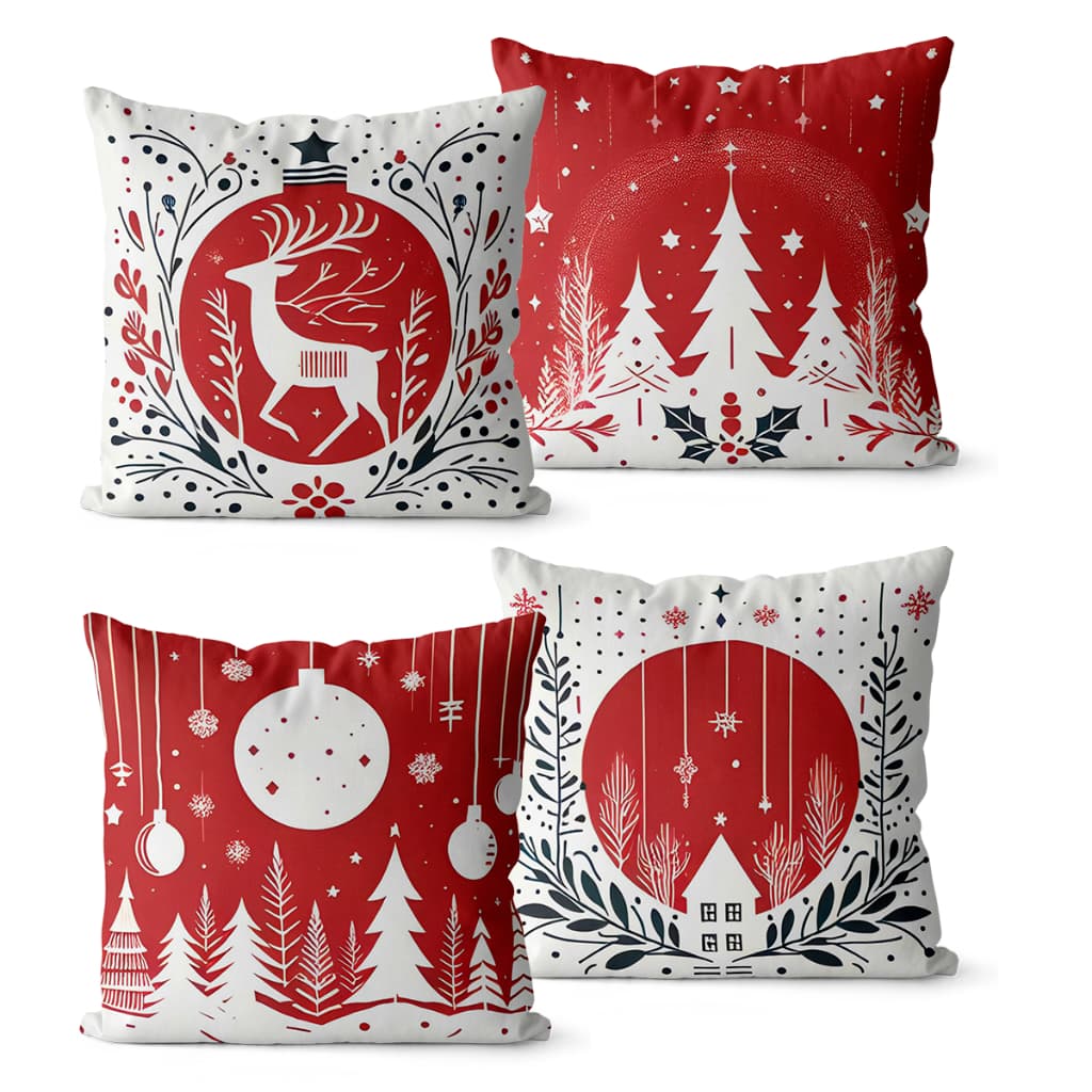 Kit 4 Capas de Almofadas De Natal 45x45 - Natalinas 002
