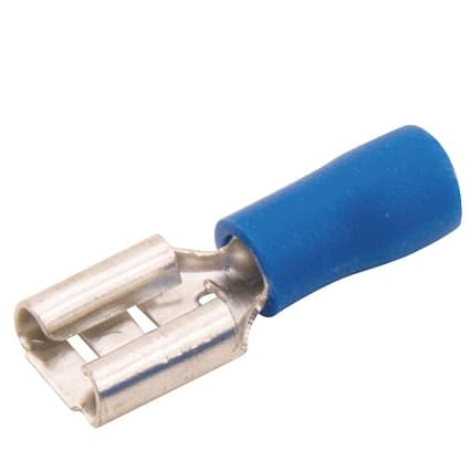 100X Terminal Pre Isolado Femea 2,5mm Azul Fdd2-250 (Pacote C/ 100pçs)