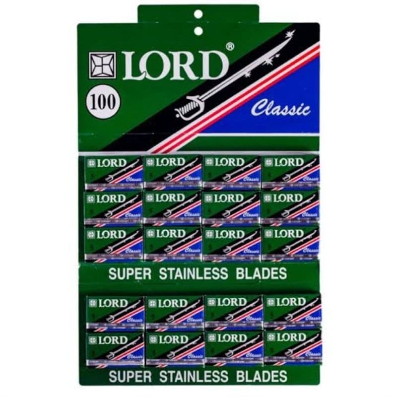 kit com 10 cartelas de lord verde classic contendo 1000 lâminas inteiras