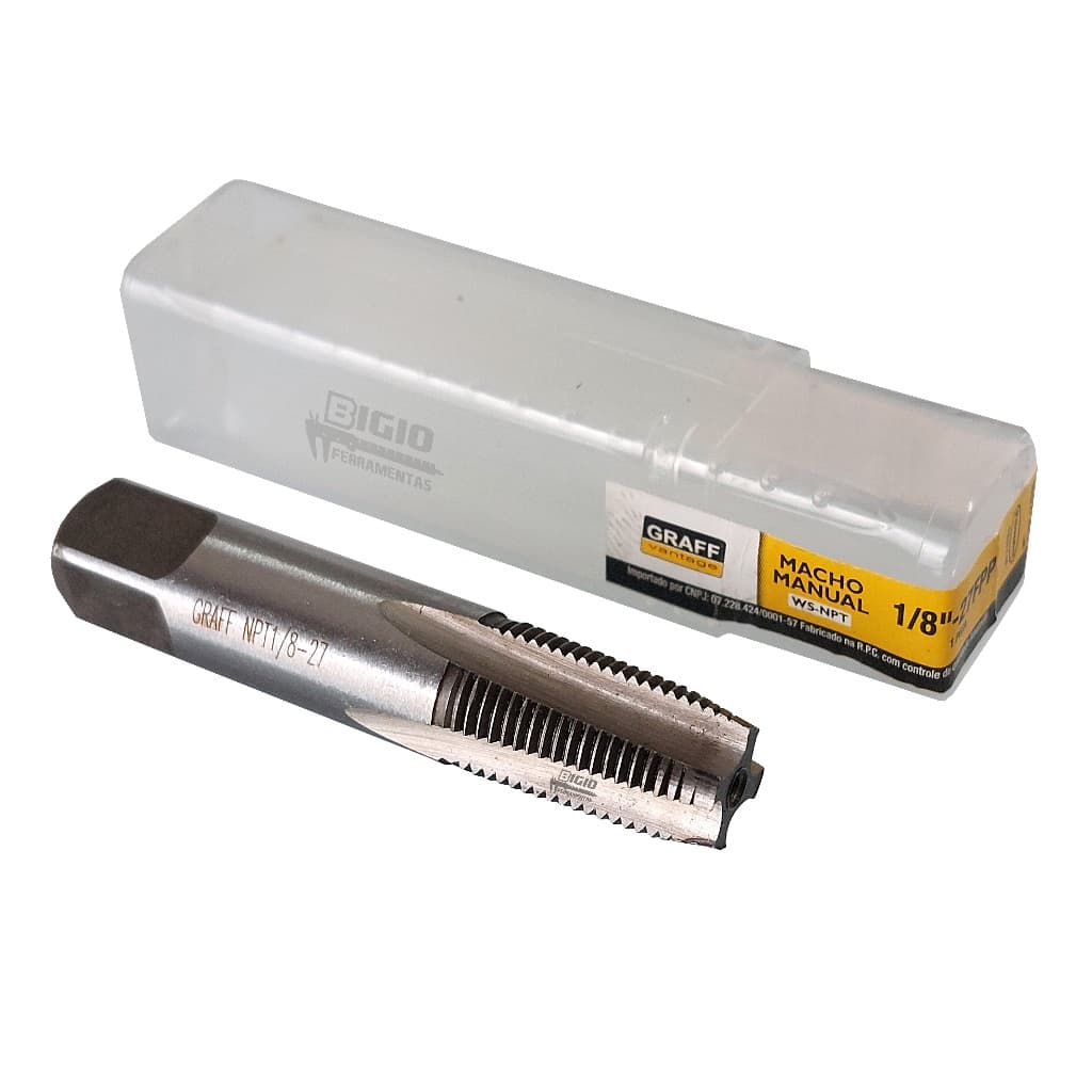 Macho Aço Liga 1/8 X 27 Fios Npt Rosca Gás - Graff