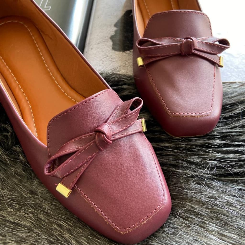 Sapato Feminino Bico Quadrado Mocassim Confortável Casual sapatilha feminina