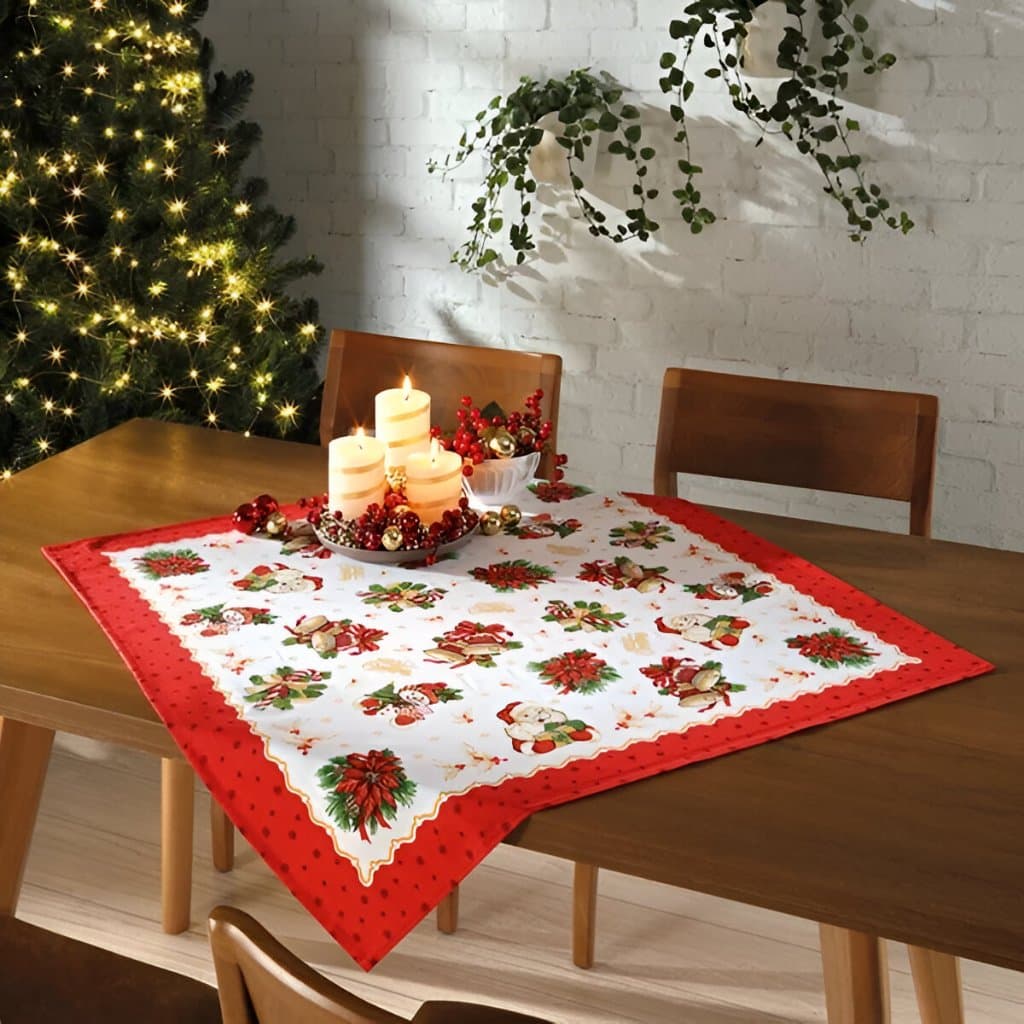 Toalha de Chá Mesa Estampado 78x78cm Natal Dohler Athenas