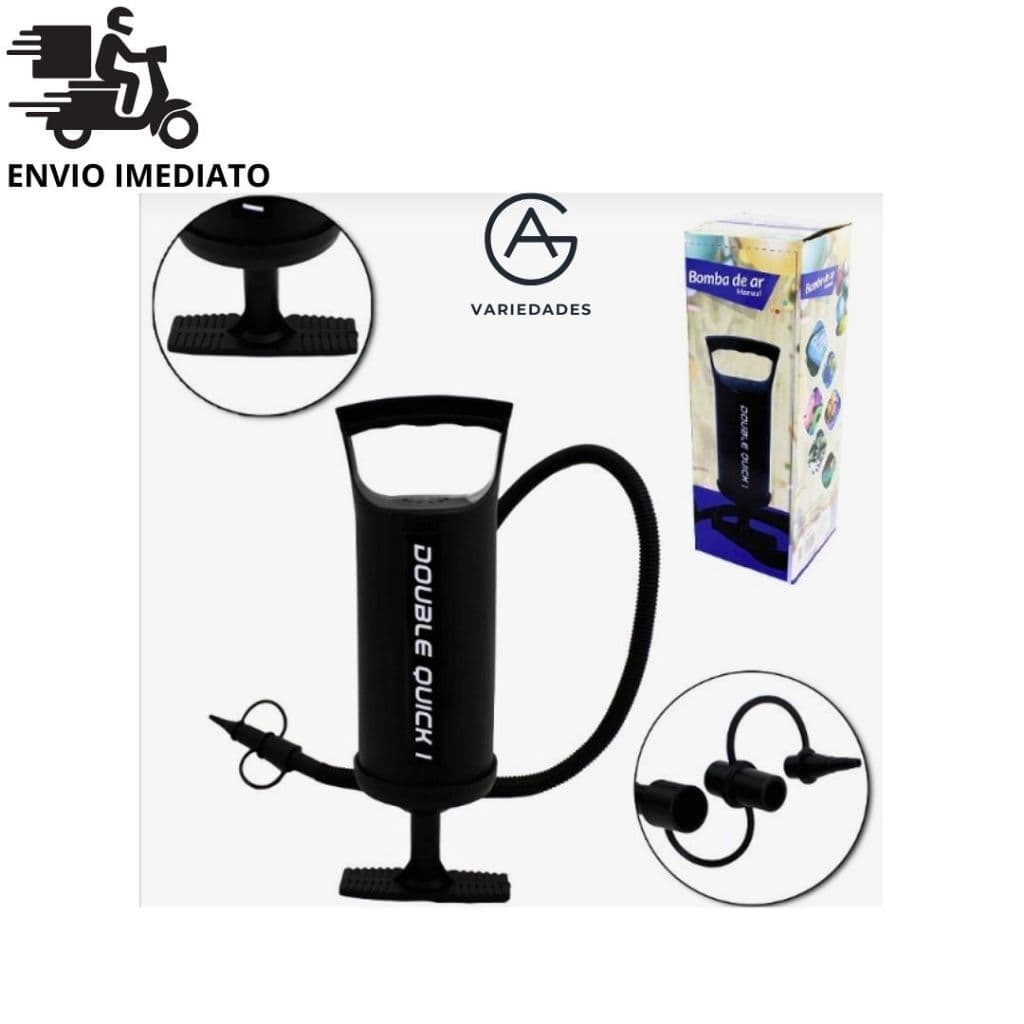Bomba De Ar Manual Com Bico Adaptador Multifuncional Bolas Boias Colchões