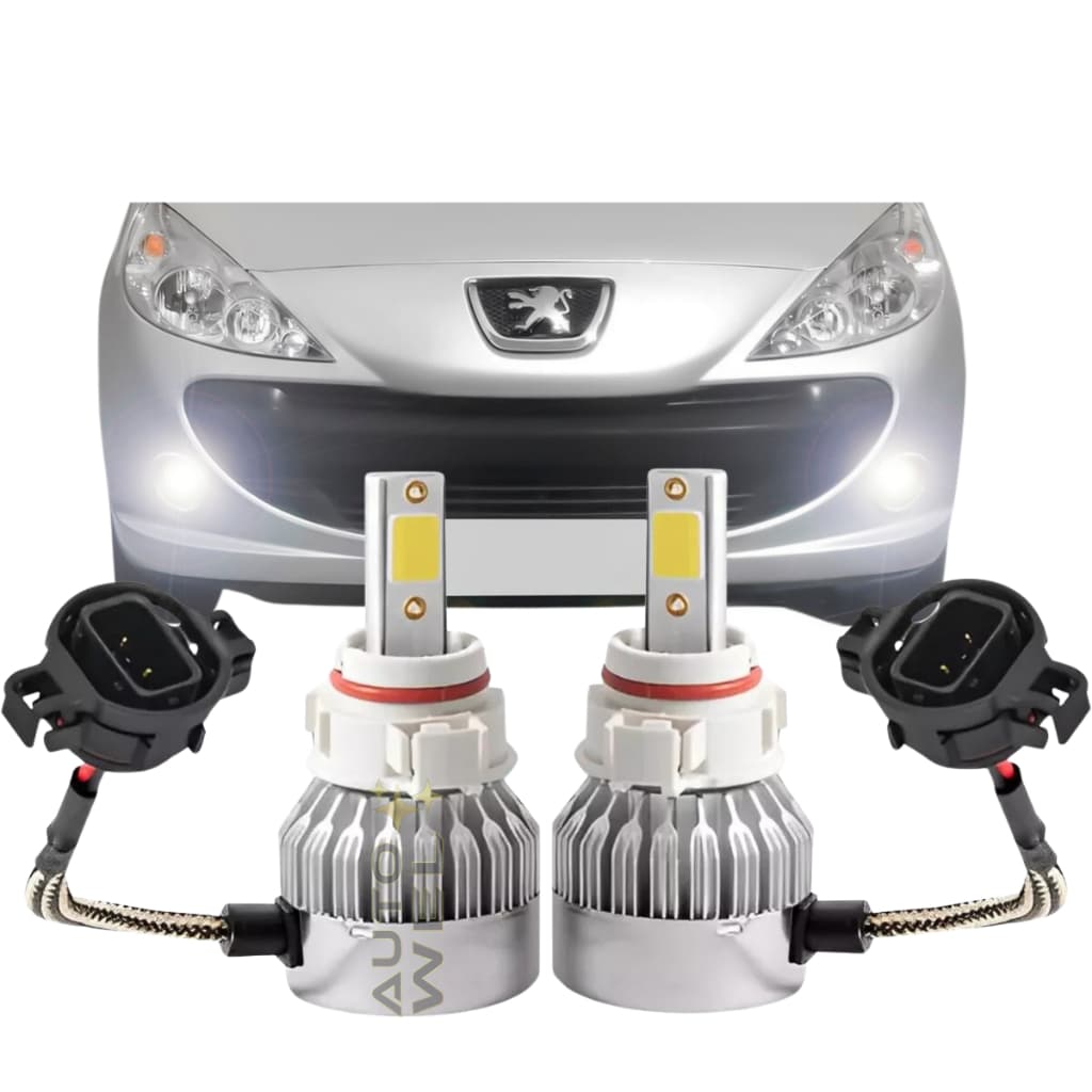 Lâmpadas Super Led 6500k Peugeot 206 207 208 307 308 2008 3008 Farol Milha H16