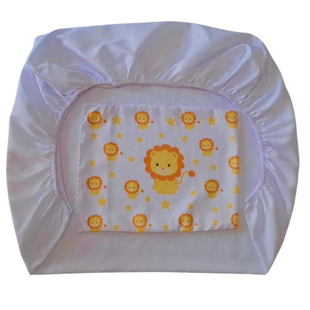 Lençol com fronha para bebê e neném infantil kit 2 peças  estampado cm elástico envio já