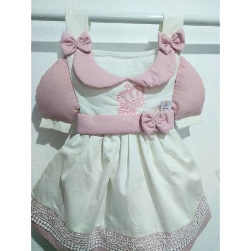porta fraldas vestido bordado personalizado cor rosa