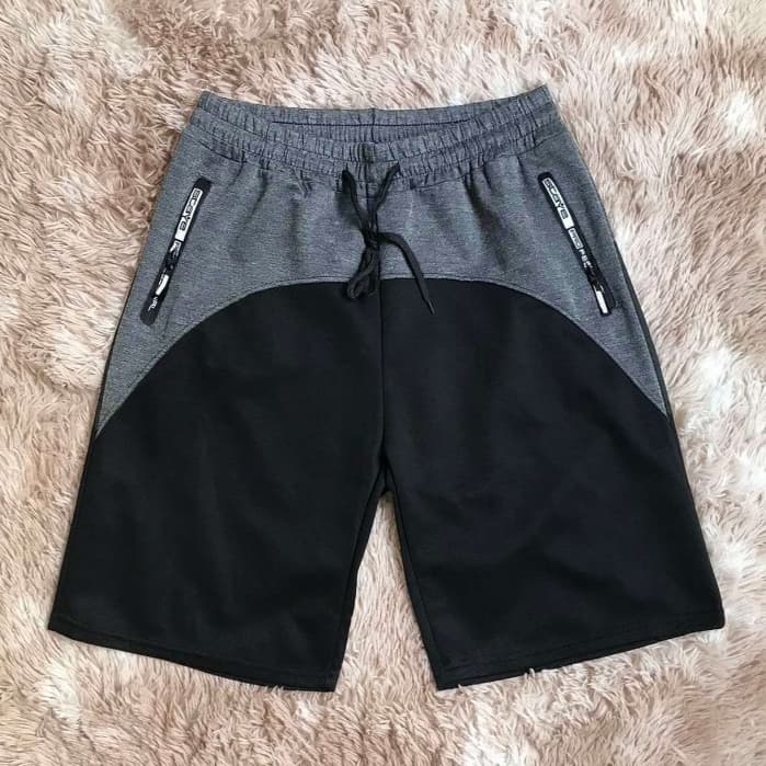 Bermuda Moletom Masculino Com Elastano Bolsos Com Zíperes Bermuda Clássicos Para Academia E Dia a Dia H-914 Dk-508