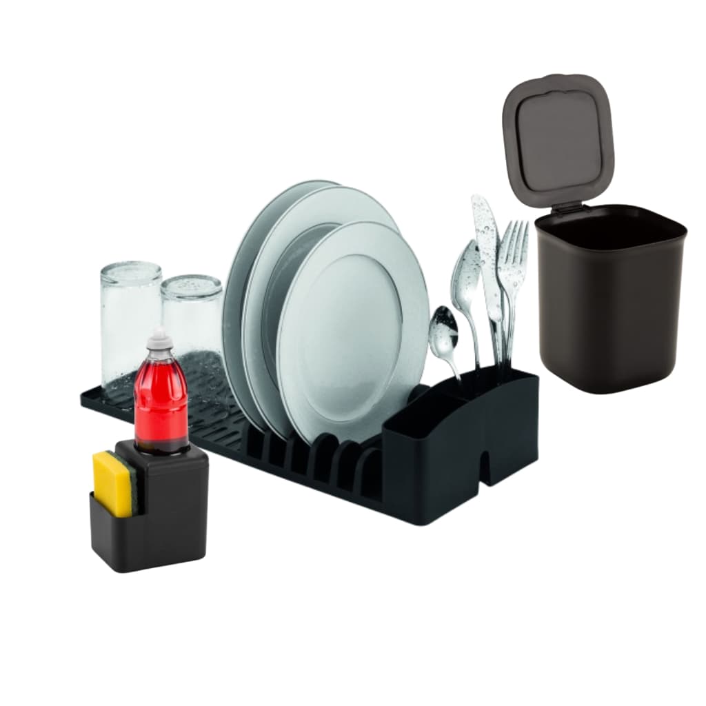 Kit Escorredor Louça Lixeira 2,5 Litros Porta Detergente Pia Cozinha
