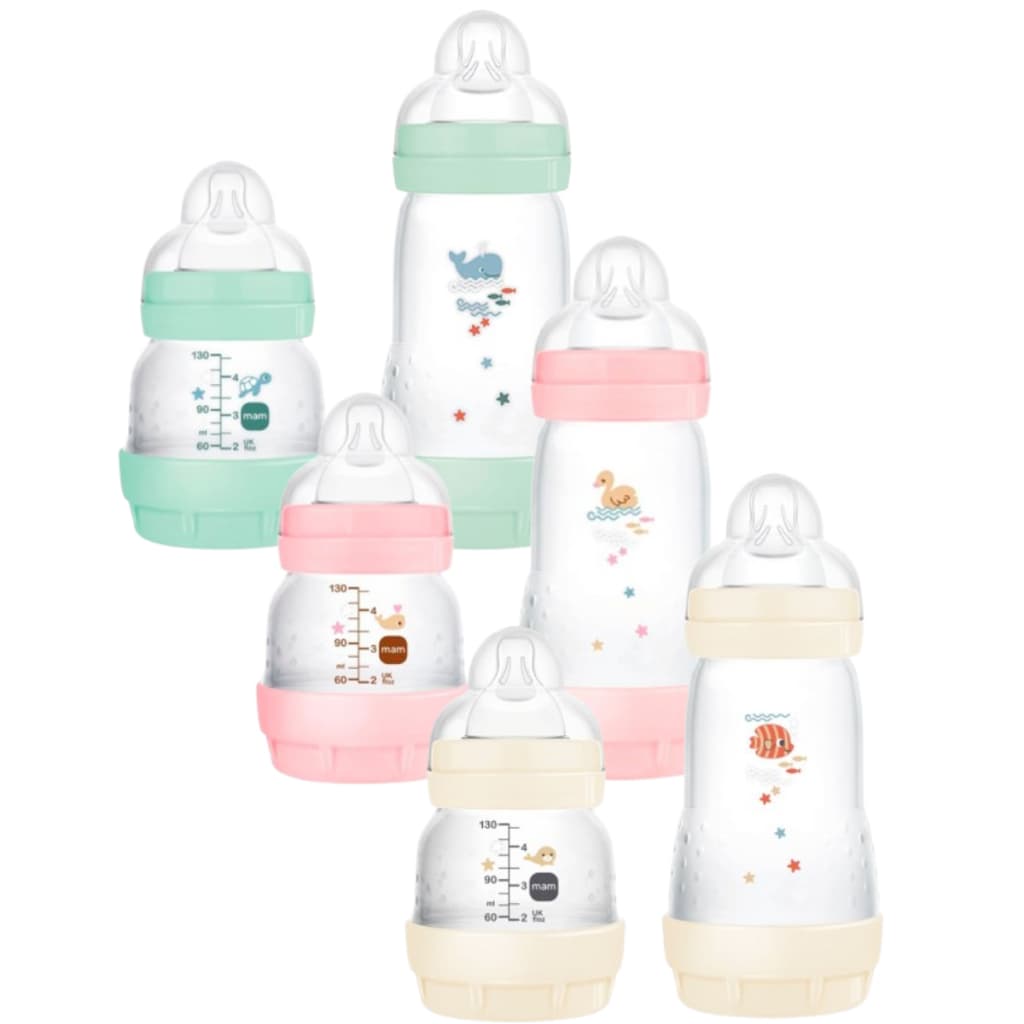 Mamadeira Mam Easy Start 130ml Bico N0 0m 260ml Bico N2 2m+