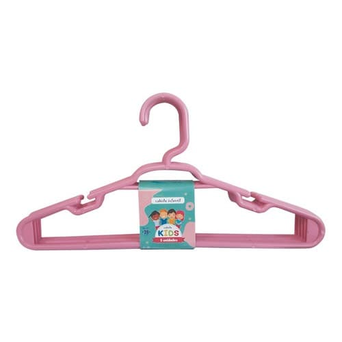 Kit Cabide Infantil 20 Pçs Rosa ou Azul Reforçado 28x14cm