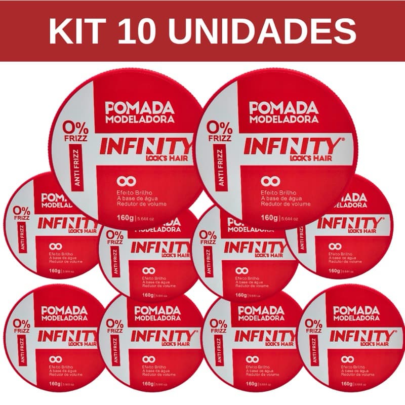 Kit 10 Pomadas Cera Modeladoras Infinity Mega Fixação 160g - Envio em 24 Horas