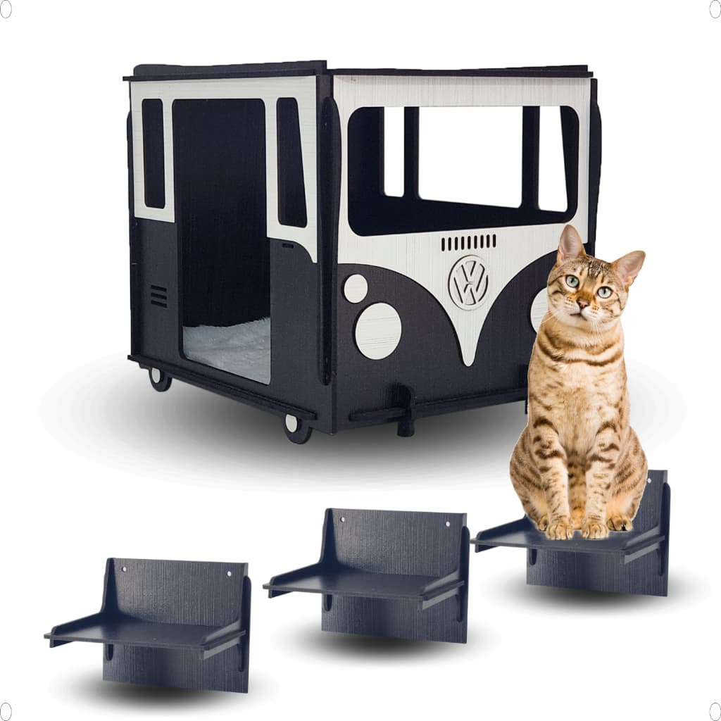 Playground para Gatos Kombi Lançamento + 3 degraus Promoção