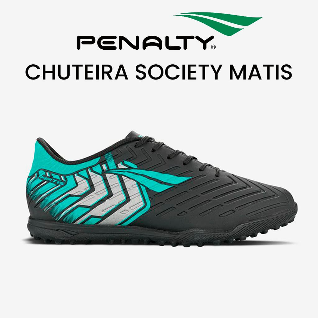 Chuteira Penalty Society Bravo Masculino Futebol Trava Baixa Campo Grama Sintética