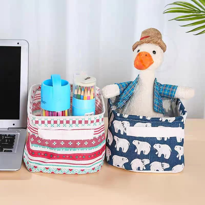 Cesto Organizador Multiuso Dobrável para Roupa Brinquedo Tecido tamaho16x13x20