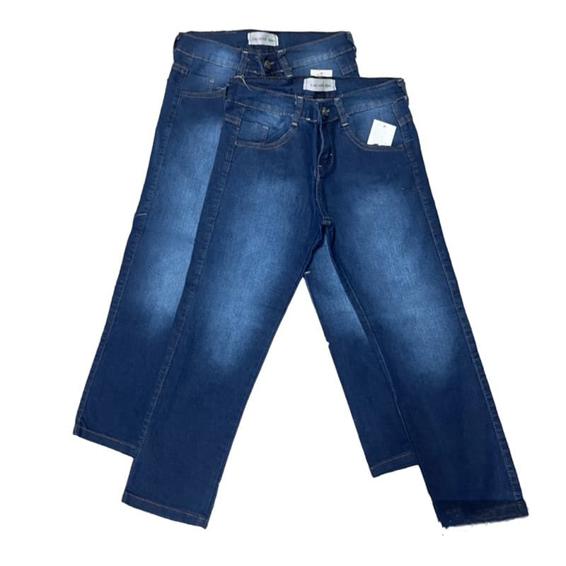 Calça Jeans Menino Infantil Denim Com Botão Escuro C.M