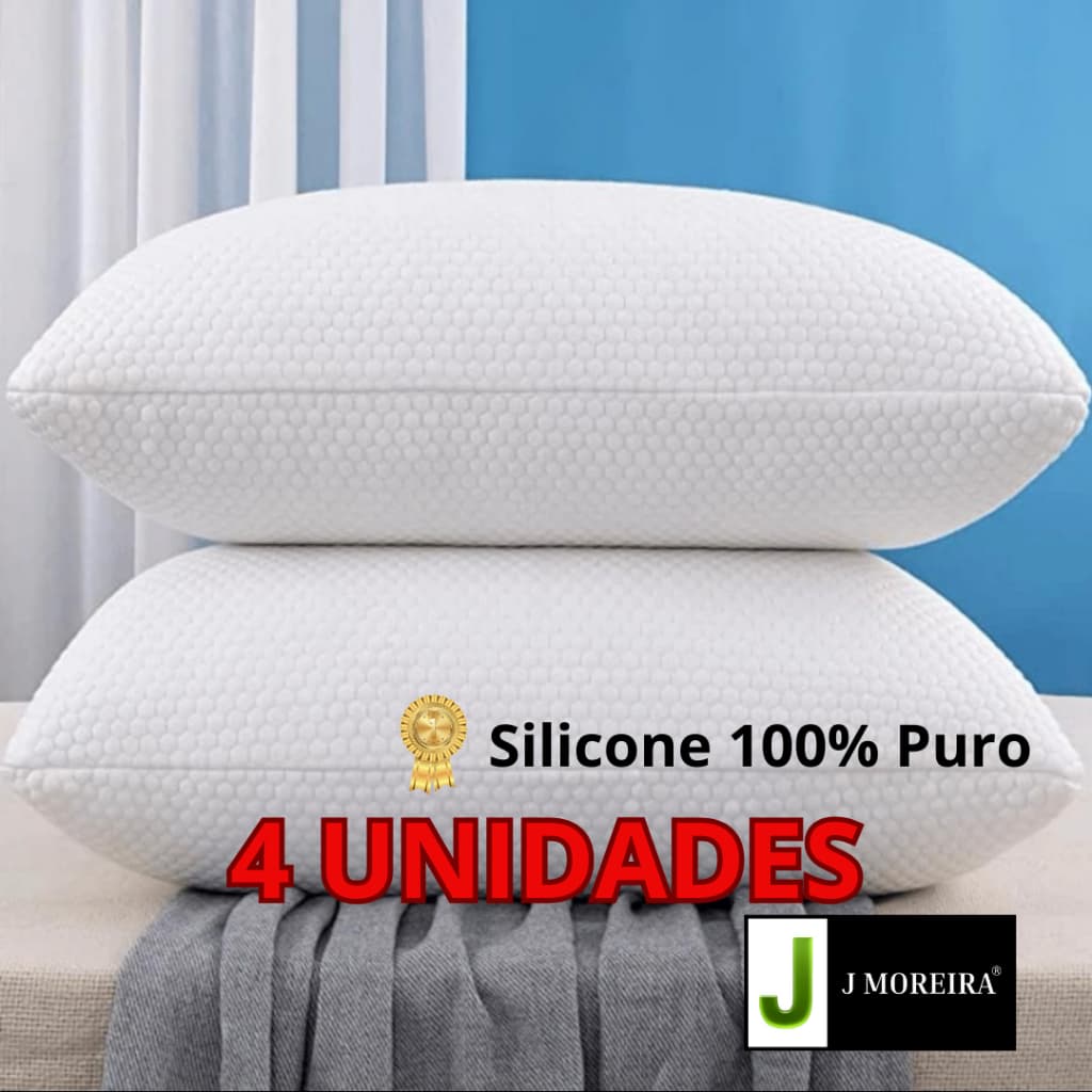 Kit 4 Travesseiros Travisseiro Nasa Flex Silicone Alto Macio Confortável Premium Fabricante