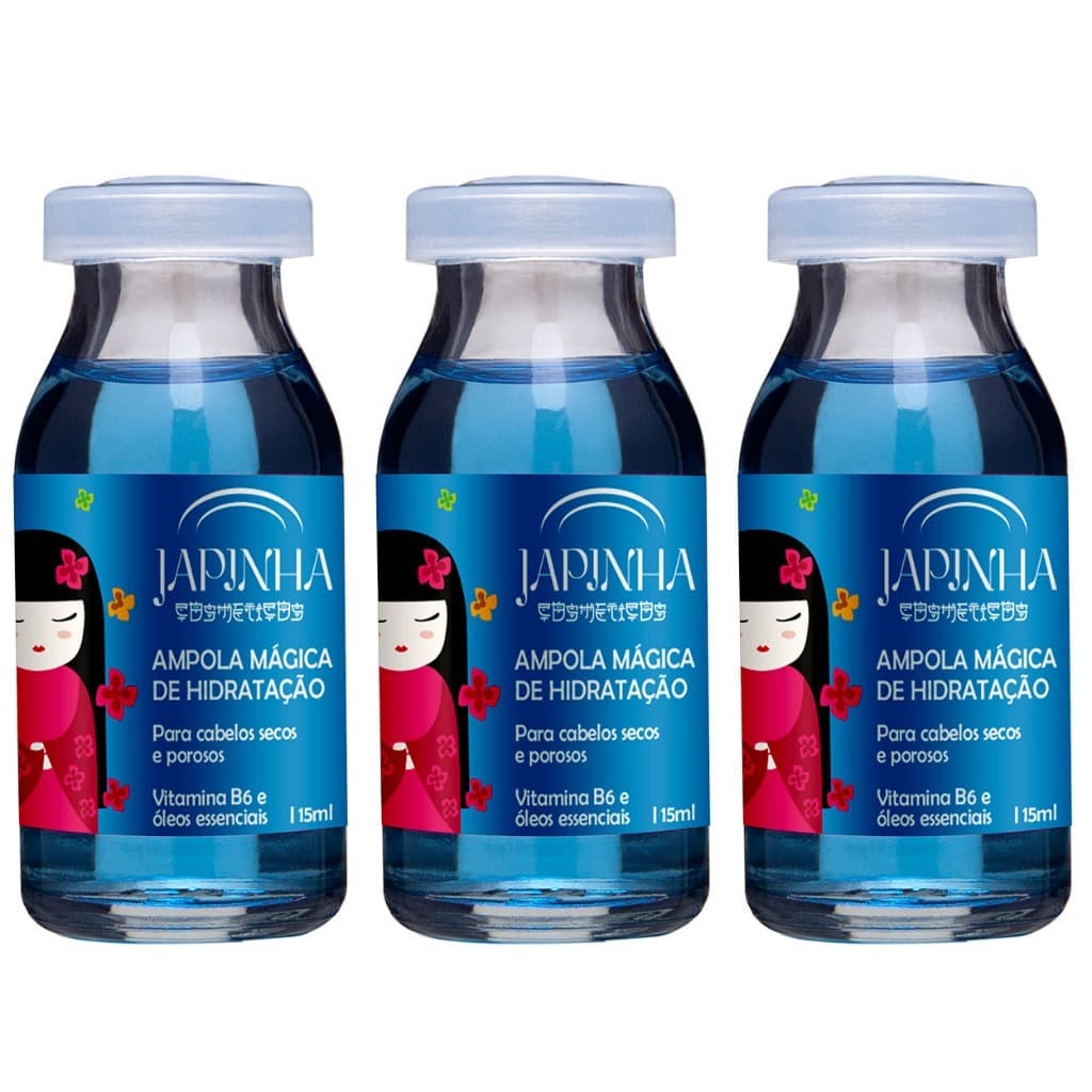 Kit 3 Ampola Mágica de Hidratação Luminosidade Crescimento Capilar + Vitamina B6