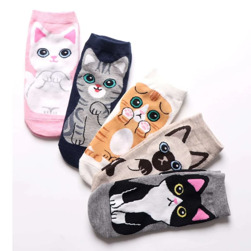 Kit 3 ou 6 Pares Meia Cano Curto Soquete Bichinhos Cachorrinho Gatinho CupCake Moda Feminina