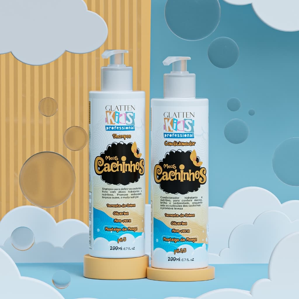 Kit Para Cabelos Infantis - Shampoo e Condicionador Meus Cachinhos
