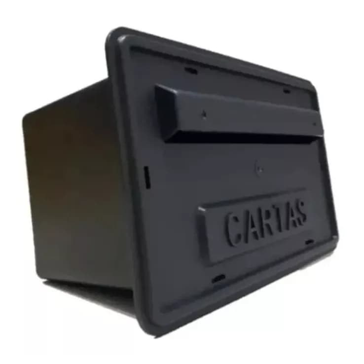 Caixa Correio Carta Pvc Embutir Sobrepor Gradil Portão Preto