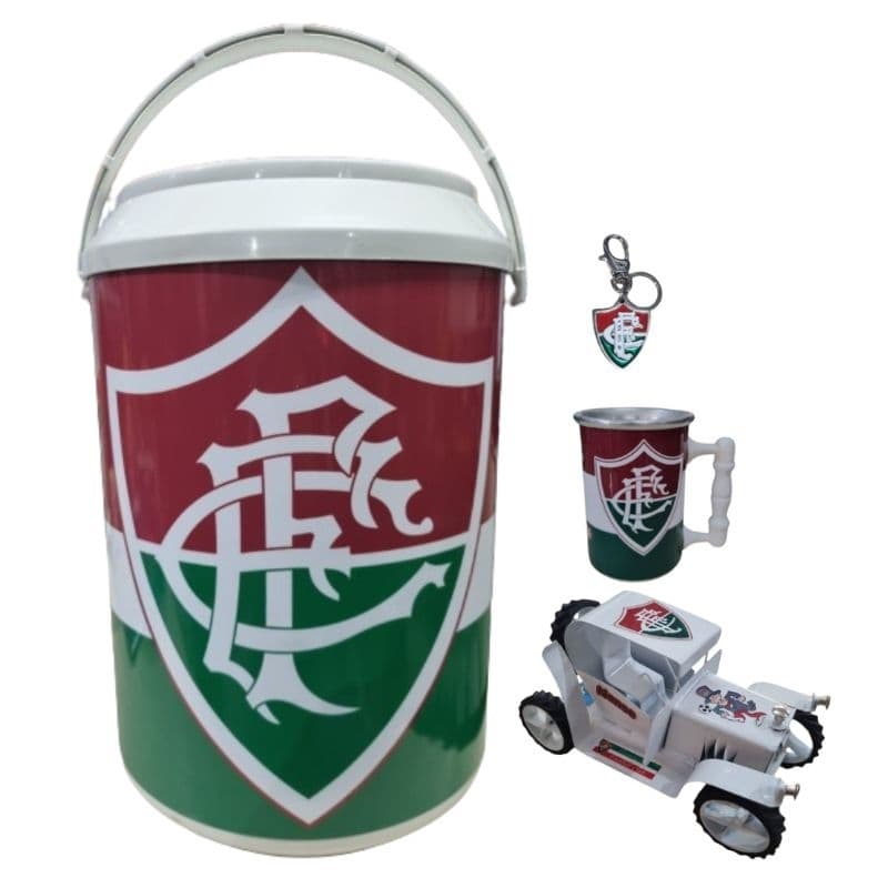 Cooler Térmico Caixa Térmica Fluminense Mais Copo Térmico Carrinho De Metal Mais Chaveiro