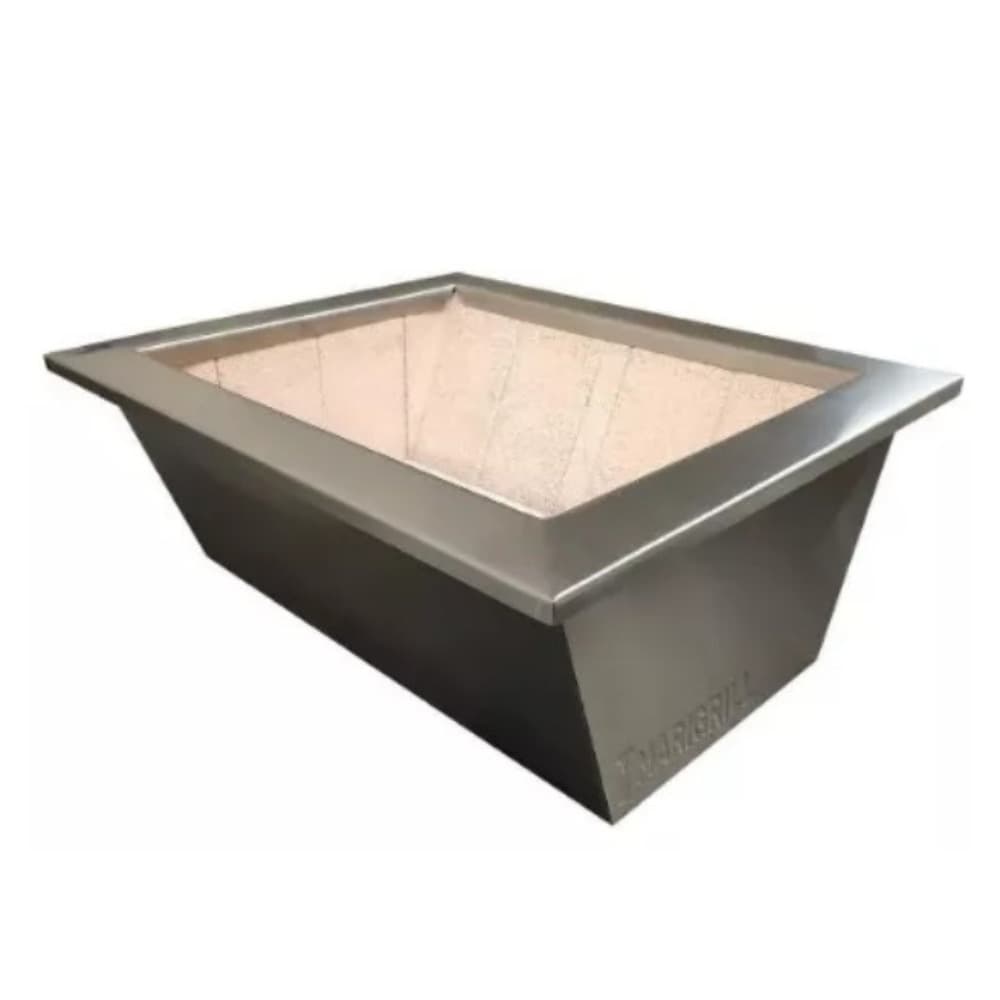Braseiro Aço Inox 71x50cm Executivo com Isolamento Térmico e Refratário para Grill - Marigrill
