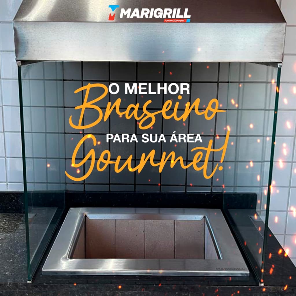 BRASEIRO 100% EM INOX 60x50cm PARA CHURRASQUEIRA
